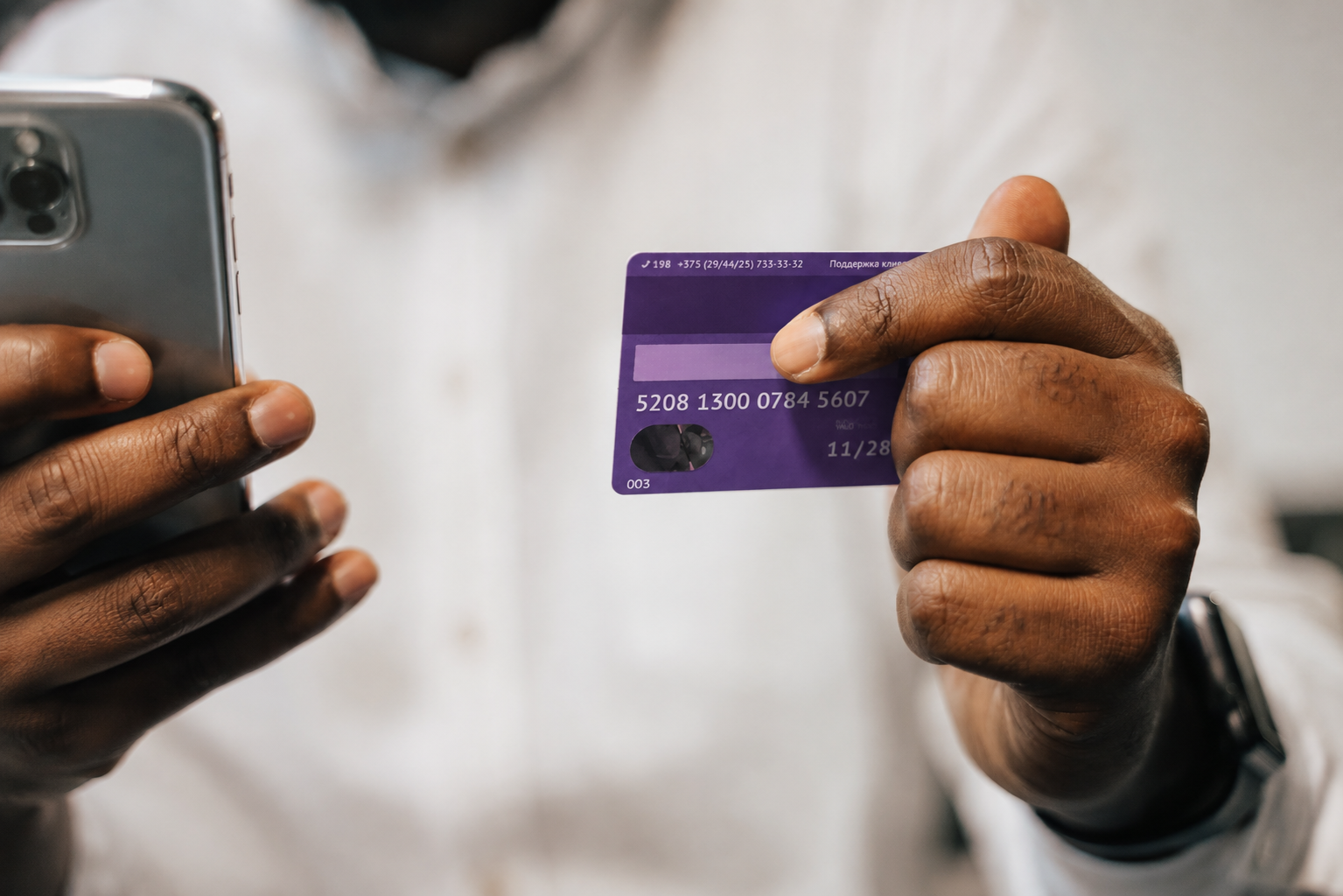 Business owner receiving payments